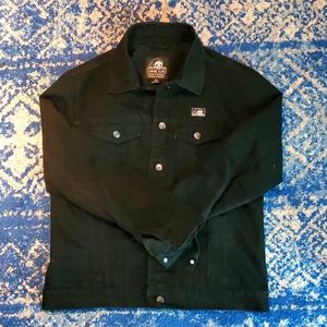 Black denim jacket with embroidery